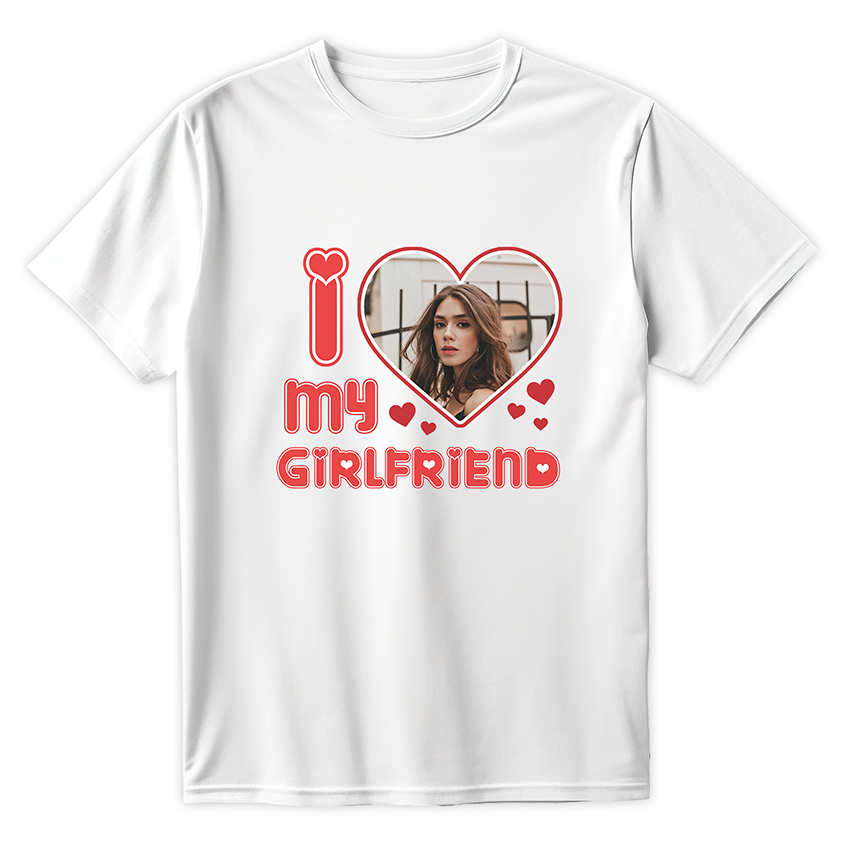 T-shirt I LOVE MY GIRLFRIEND z twoim zdjęciem