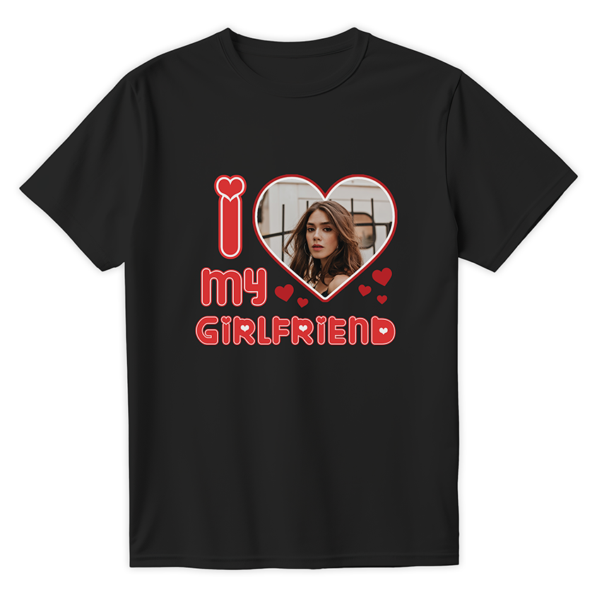 T-shirt I LOVE MY GIRLFRIEND z twoim zdjęciem