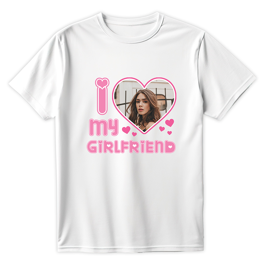 T-shirt I LOVE MY GIRLFRIEND z twoim zdjęciem