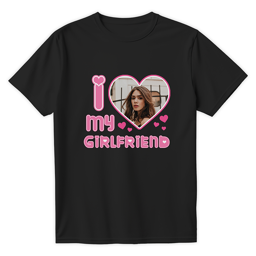 T-shirt I LOVE MY GIRLFRIEND z twoim zdjęciem