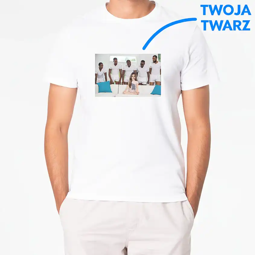 T-shirt ONE GIRL FIVE GUYS z twoją twarzą