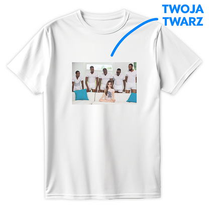 T-shirt ONE GIRL FIVE GUYS z twoją twarzą