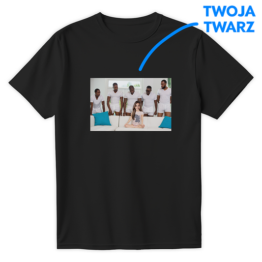 T-shirt ONE GIRL FIVE GUYS z twoją twarzą